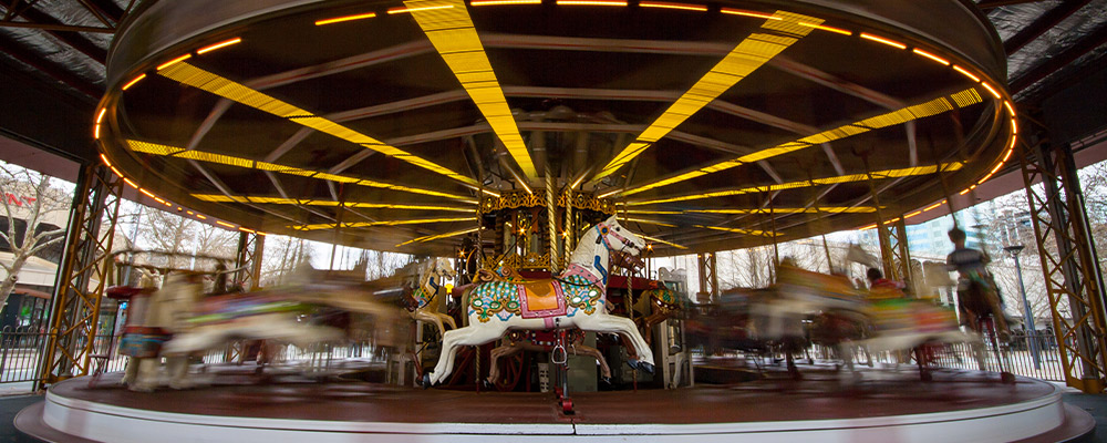 Canberra’s historic Merry Go Round in Petrie Plaza.