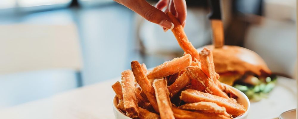 Sweet potato fries from Badger & Co. on ANU campus.