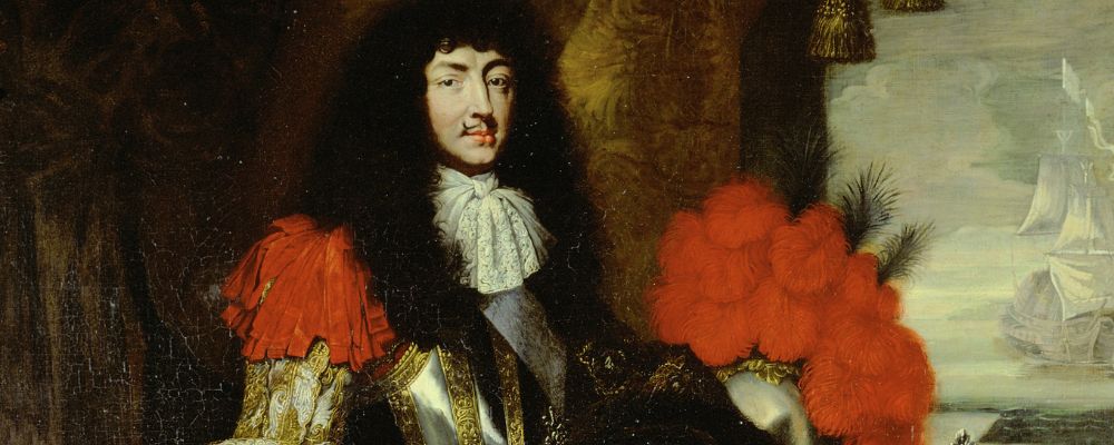 A painted portrait of Louis XIV, King of France from 1643 to 1715.