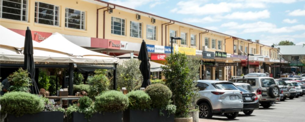 A shot of Ainslie Shops in Canberra, Australia.