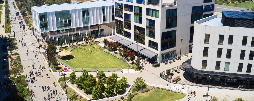 A Birdseye view of the Kambri precinct at the ANU campus in Canberra.