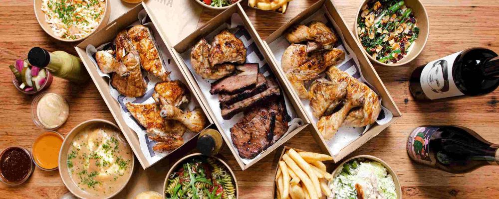 A view of the menu offerings at Terra, from salad options to barbequed meats.