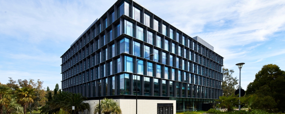 The exterior view of the Research School of Social Sciences at ANU.