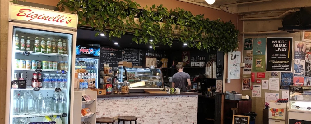 The interior of Biginelli’s Coffee in Llewellyn Hall at ANU